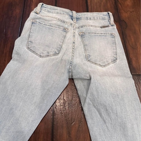 Kancan denim blue jeans skinny light wash jeans with fringe detail- size 23/0 - Picture 6 of 6